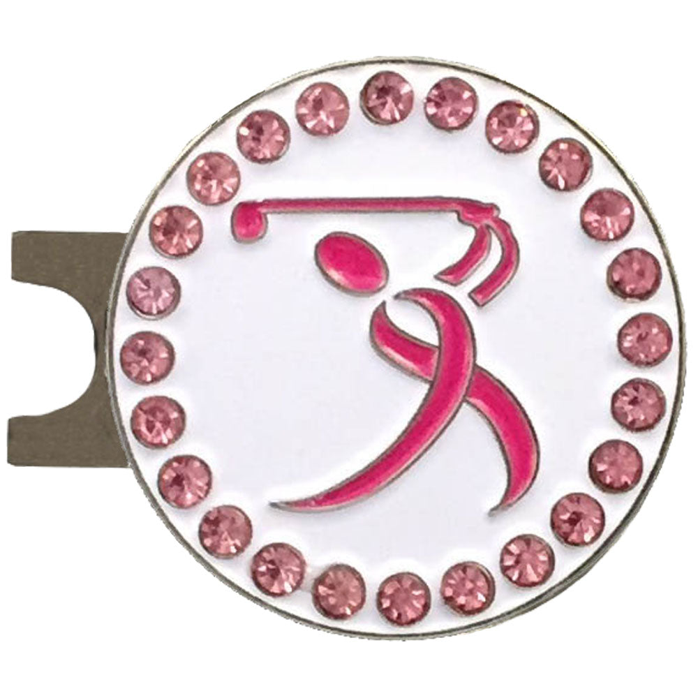 Pink Ribbon Golfer Ball Marker Hat Clip