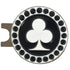 bling black white poker club golf ball marker on a magnetic hat clip