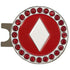 bling poker diamond golf ball marker on a magnetic hat clip