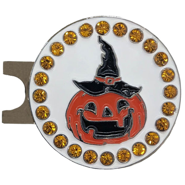 bling carved pumpkin golf ball marker with a magnetic hat clip