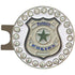 bling putting police golf ball marker on a magnetic hat clip