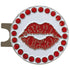 bling red lips golf ball marker with a magnetic hat clip