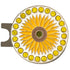 bling sunflower golf ball marker on a magnetic hat clip