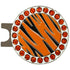 bling tiger print golf ball marker with a magnetic hat clip