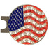 bling usa flag golf ball marker on a magnetic hat clip