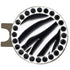 bling zebra print golf ball marker on magnetic hat clip