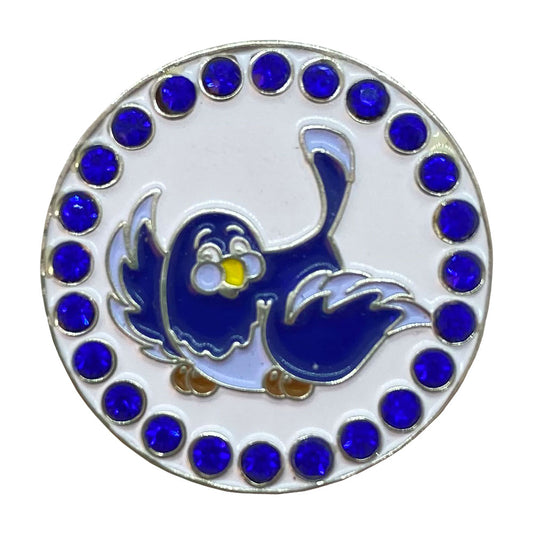 bling blue birdie golf ball marker only