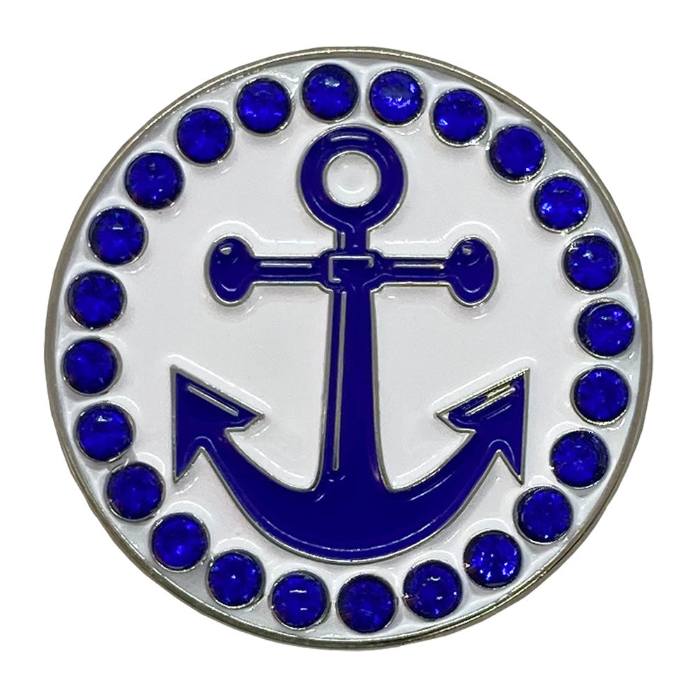 bling blue anchor golf ball marker only