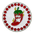 bling red chili pepper with flames golf ball marker only