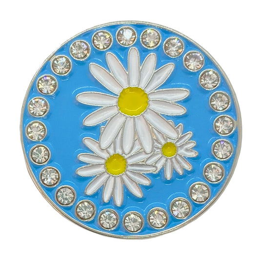 bling daisies flower golf ball marker only