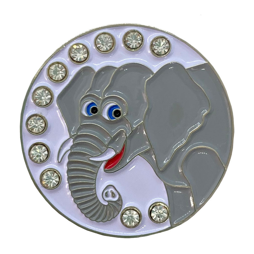 bling grey elephant golf ball marker only