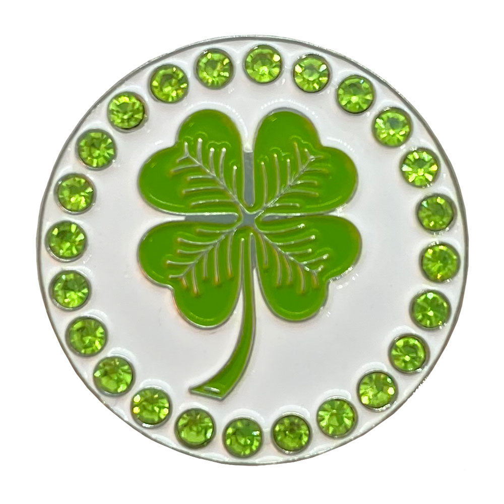 bling four leaf clover golf ball marker only