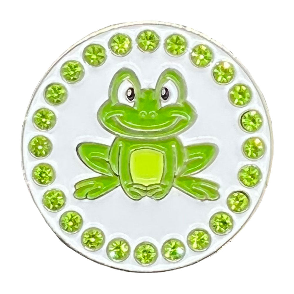 Giggle Golf Bling Green Frog Golf Ball Marker Only