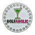 bling golfaholic green martini golf ball marker only