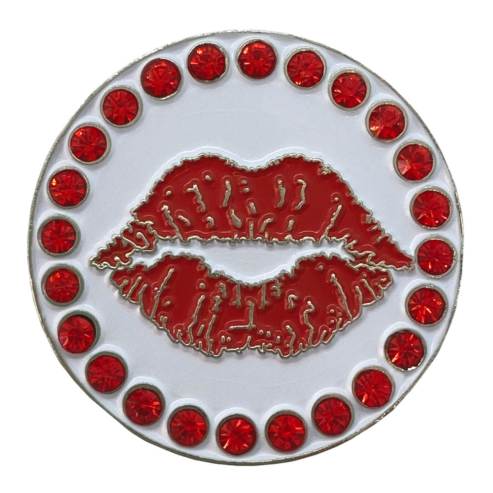 bling red lips golf ball marker only