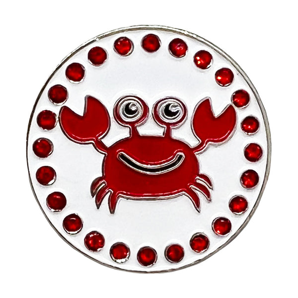 bling red crab golf ball marker only (no hat clip)