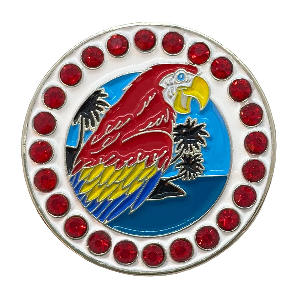 bling parrot golf ball marker only