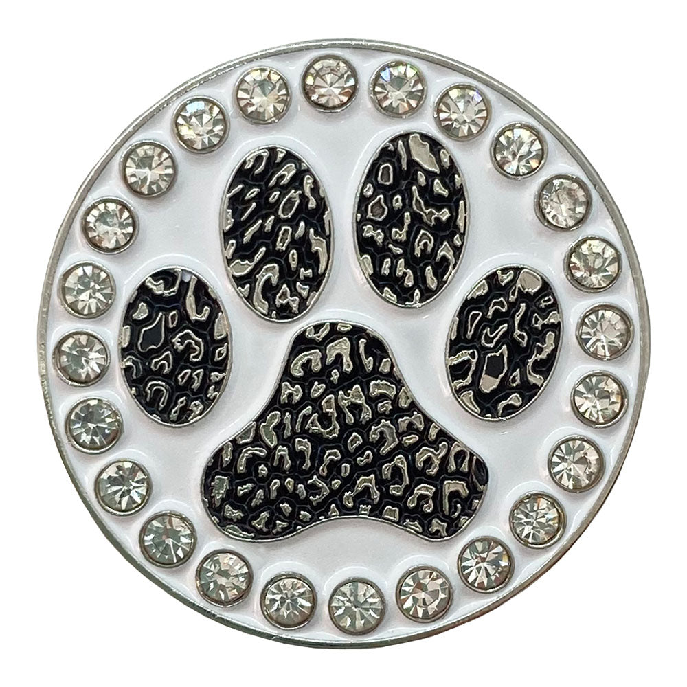 Bling Black Paw Print Golf Ball Marker Only