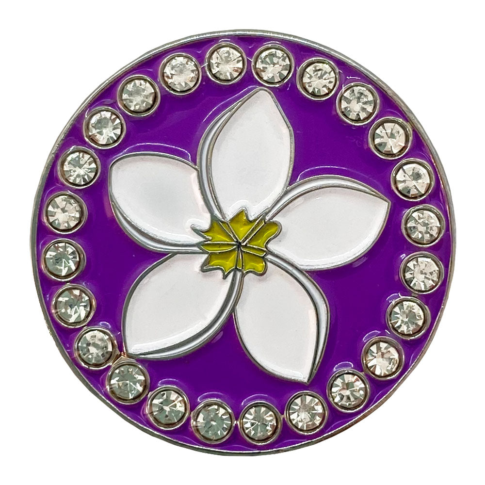 bling plumeria flower golf ball marker only