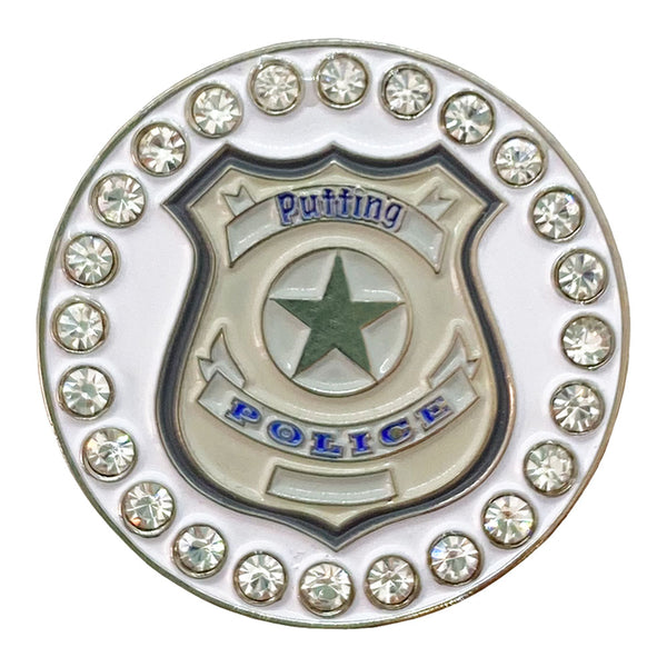 bling putting police golf ball marker only