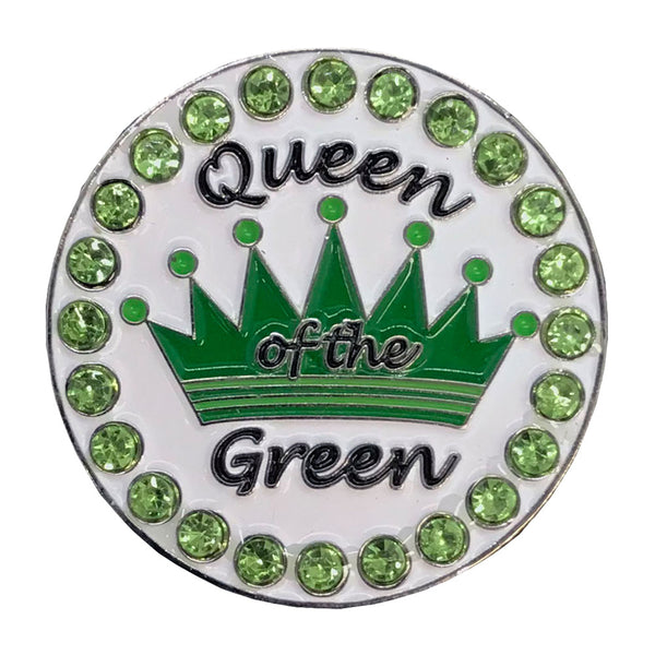 queen of the green green crown golf ball marker only