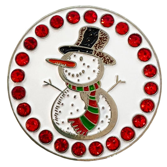 bling snowman golf ball marker only