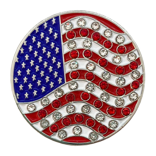 bling usa flag golf ball marker only