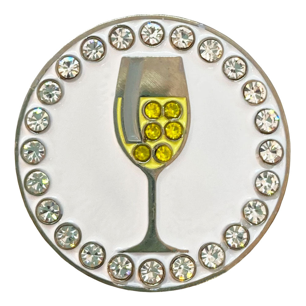 bling white wine golf ball marker only