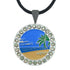 bling beach scene golf ball marker on a magnetic necklace