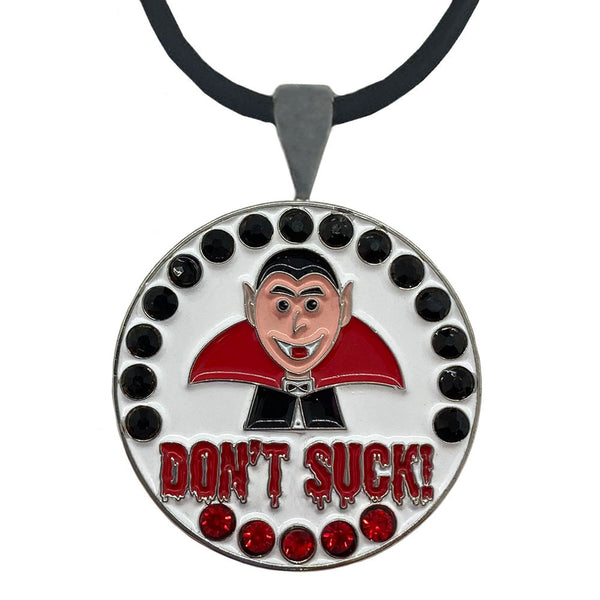 Bling Dracula (Vampire) Golf Ball Marker On A Magnetic Necklace