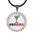 bling golfaholic (martini) golf ball marker necklace