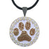 Bling Brown Paw Print Golf Ball Marker On A Magnetic Necklace