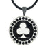 bling black & white poker club golf ball marker necklace