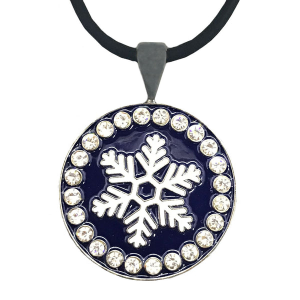 bling snowflake golf ball marker necklace