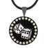 bling black & white dice golf ball marker necklace