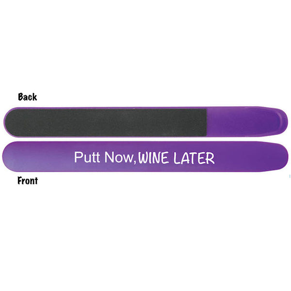purple putt now wine later nail file