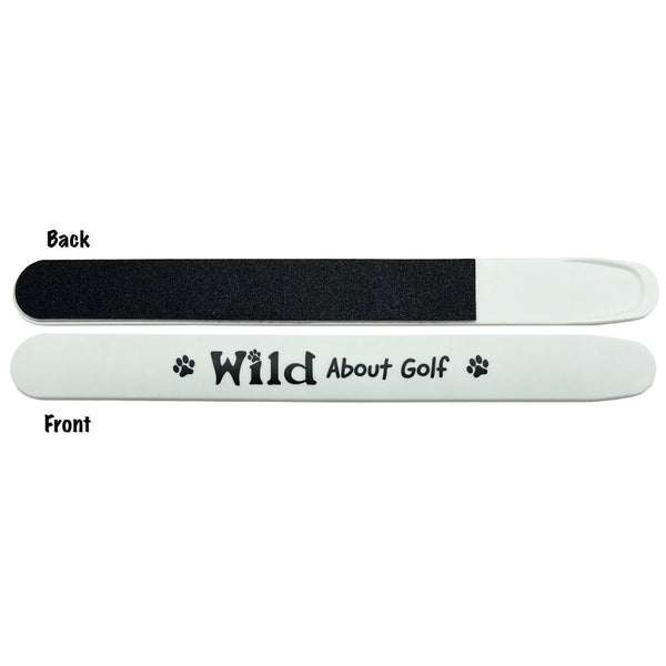 white & black wild about golf nail file