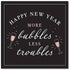 happy new year more bubbles less troubles cocktail napkins