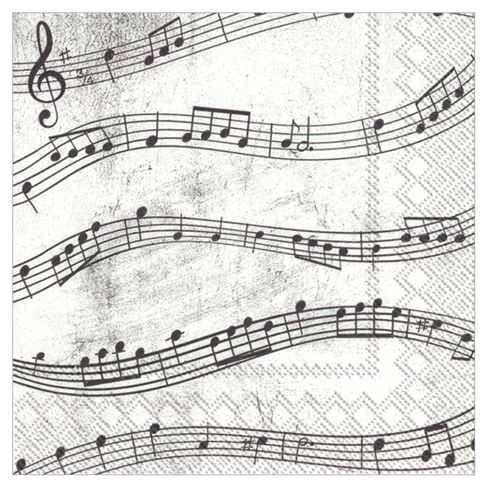 music notes cocktail napkins 5" x 5"