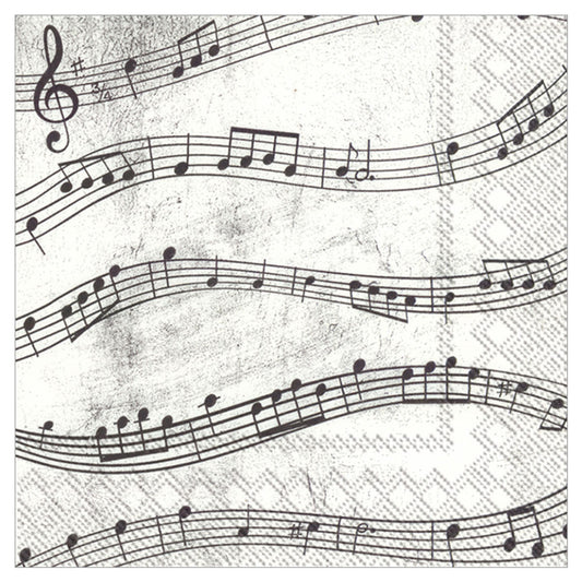 music notes cocktail napkins 5" x 5"