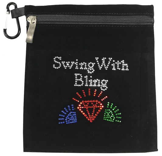 swing with bling clip on bling golf accessory bag