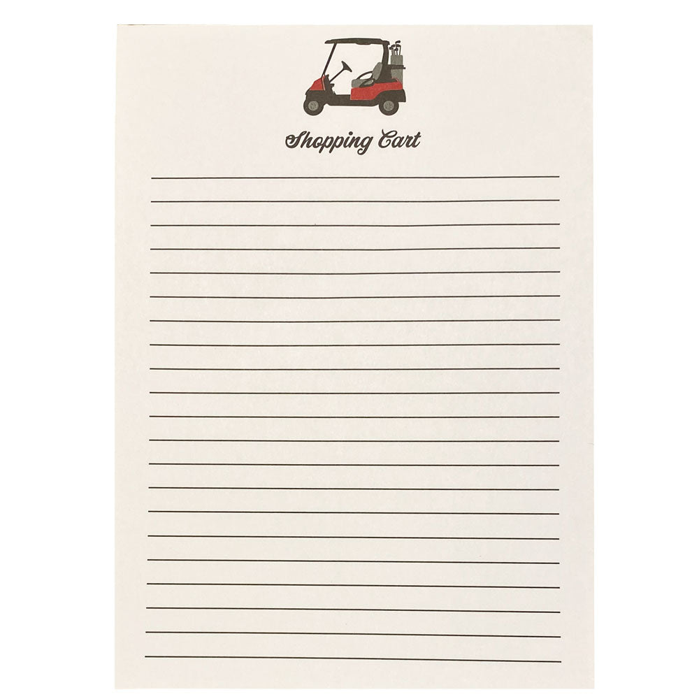 golf cart "shopping cart" notepad