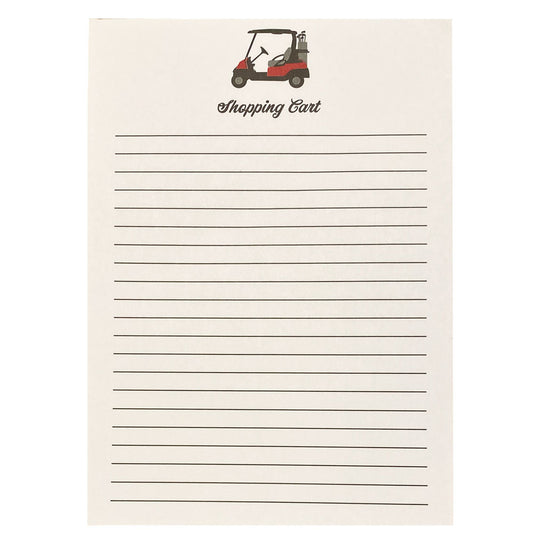 golf cart "shopping cart" notepad