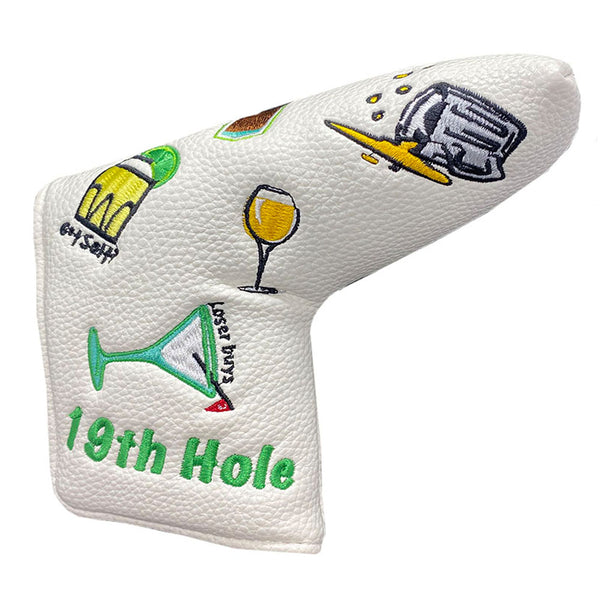 19th hole blade putter cover with alcoholic drinks
