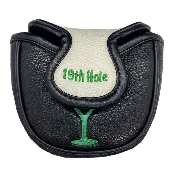 19th hole mallet putter cover with magnetic closure