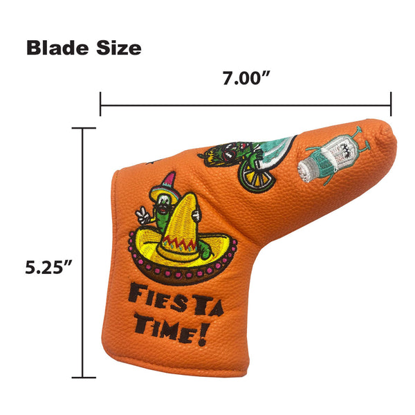 The Giggle Golf Fiesta blade putter cover is 7