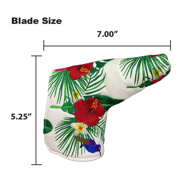 The Giggle Golf Tropical blade putter cover is 7