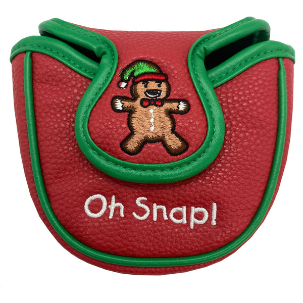 gingerbread man red golf mallet putter cover