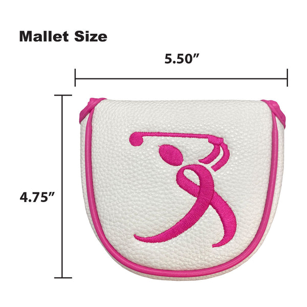 The Giggle Golf Pink Ribbon/Breast Cancer Awareness mallet putter cover is 4.75