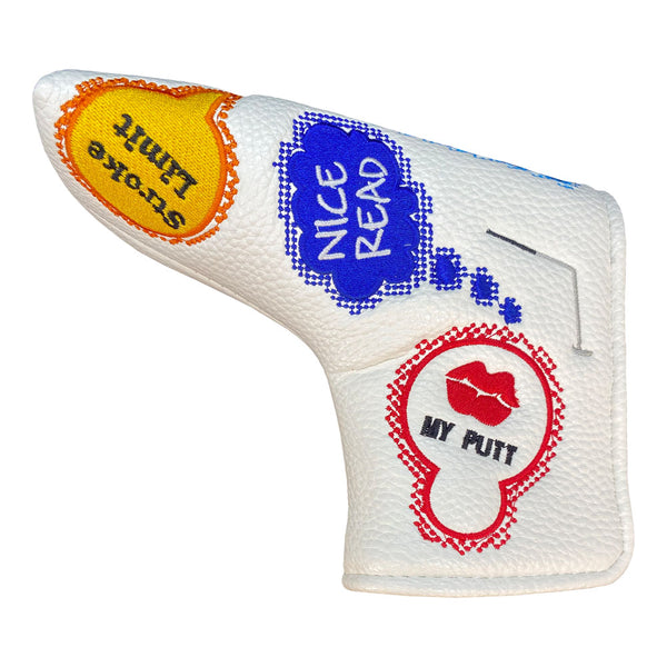 friends don't let friends 3 putt blade putter cover with magnetic closure